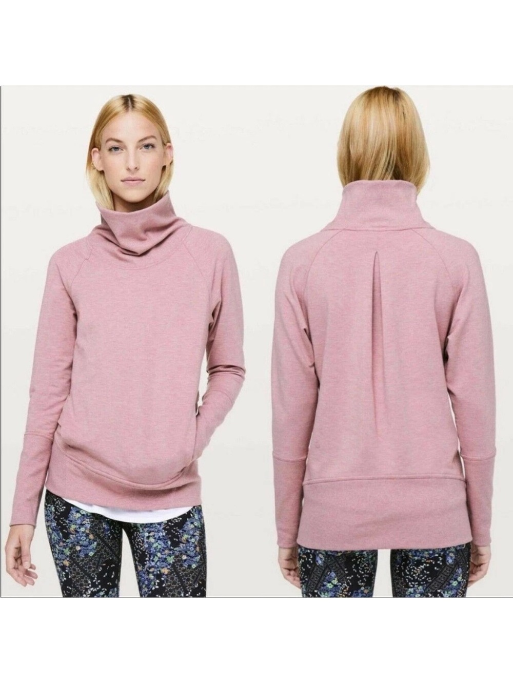 Lululemon High Lines Pullover Vintage Mauve Sweatshirt Turtleneck size 8